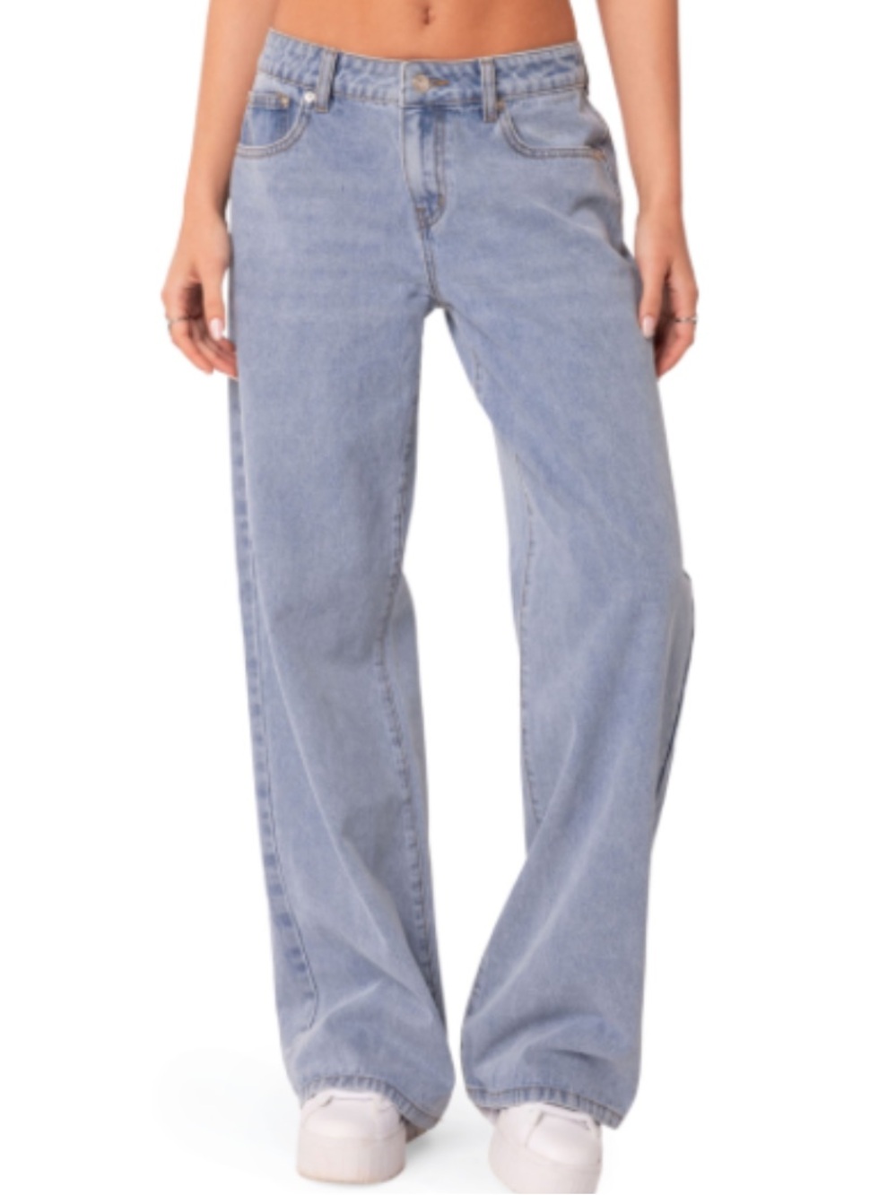 Edikted Light Blue Wide-Leg Women's Jeans